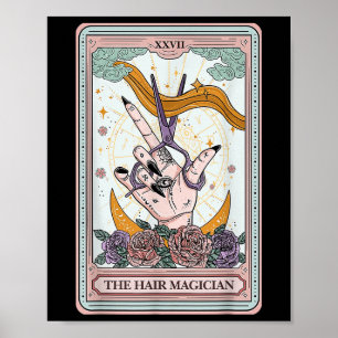 Haarstylist Tarot Kaart Gotische kapper Salon Ha Poster
