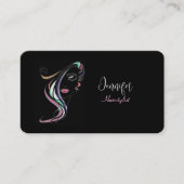 Haarstylist Tekening van Vrouwen Elektrische kleur Visitekaartje (Voorkant)