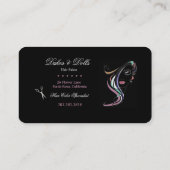 Haarstylist Tekening van Vrouwen Elektrische kleur Visitekaartje (Achterkant)