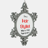 Haarstylist Tin Sneeuwvlok Ornament (Links)