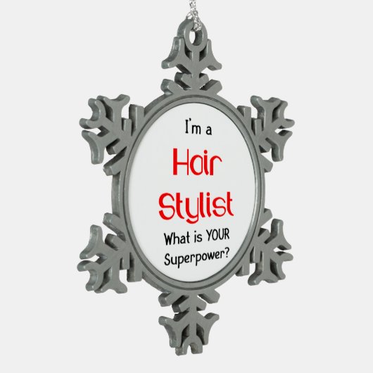 Haarstylist Tin Sneeuwvlok Ornament (Links)