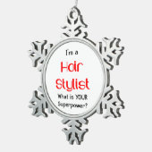 Haarstylist Tin Sneeuwvlok Ornament (Rechts)