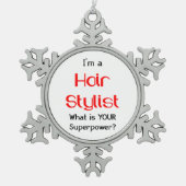 Haarstylist Tin Sneeuwvlok Ornament (Voorkant)