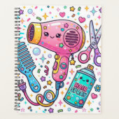 Haarstylist Tools in Cute Kawaii Kunststijl Planner (Voorkant)