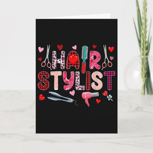 Haarstylist Tools Valentijnsdag Luipaard Schattig Kaart (Voorkant)