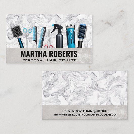 Haarstylist Tools Visitekaartje (Voorkant / Achterkant)