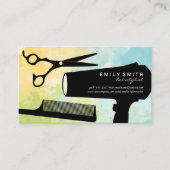 Haarstylist Tools | Waterverf artistiek Afsprakenkaartje (Voorkant)