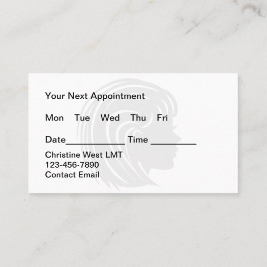 Haarstylist Trendy Appointment Visitekaartjes (Achterkant)