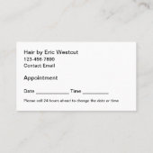 Haarstylist Trendy Appointment Visitekaartjes Afsprakenkaartje (Achterkant)