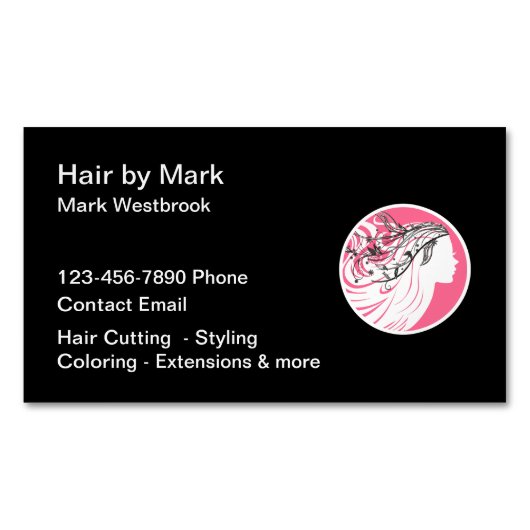 Haarstylist Trendy eenvoudige magnetische Visiteka Magnetisch Visitekaartje (Voorkant)
