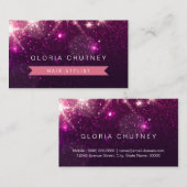 Haarstylist - Trendy Pink Glitter Visitekaartje (Voorkant / Achterkant)