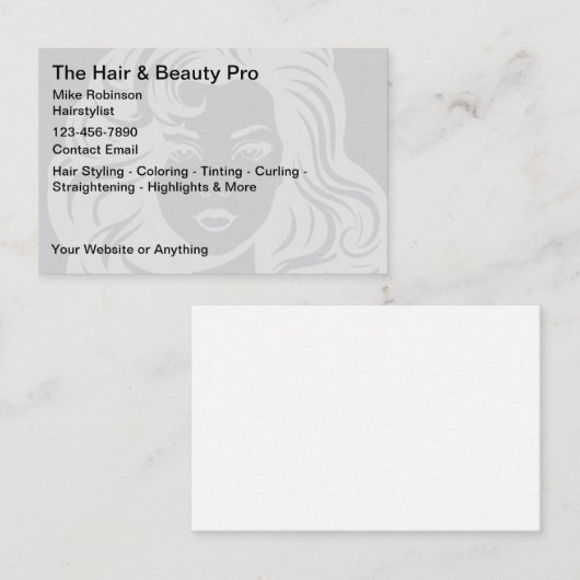 Haarstylist Unique Visitekaartjes Design (Voorkant / Achterkant)