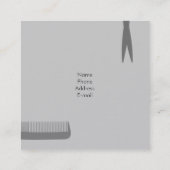 Haarstylist - Veer Vierkante Visitekaartje (Achterkant)