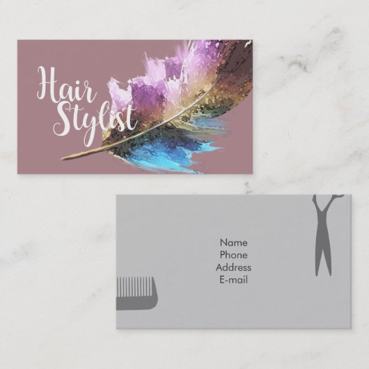 Haarstylist - Veer Visitekaartje (Voorkant / Achterkant)