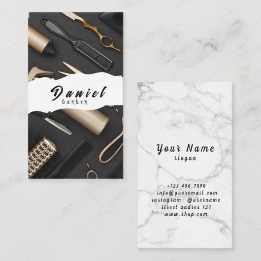 Haarstylist Verhoog je merk met elke handout Visitekaartje (Voorkant / Achterkant)