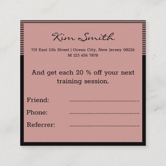 Haarstylist Verwijs een vriend Vierkant Verwijzing (Achterkant)