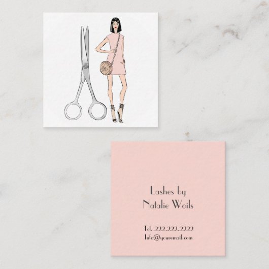 Haarstylist Vierkante Visitekaartje (Voorkant / Achterkant)