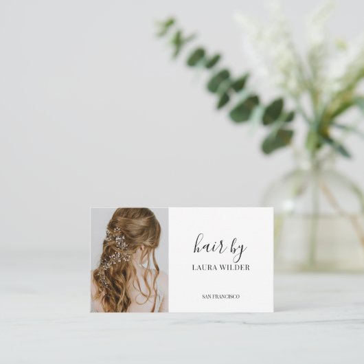 Haarstylist visitekaartje (Staand voorkant)