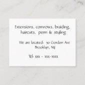 Haarstylist Visitekaartje (Achterkant)