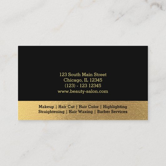 Haarstylist visitekaartje (Achterkant)