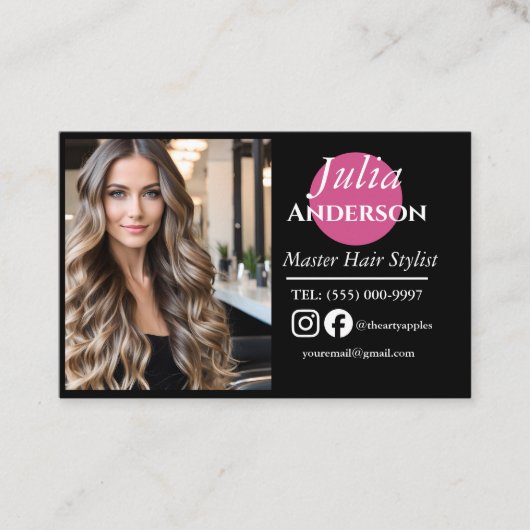 Haarstylist Visitekaartje: foto kleine bedrijven Visitekaartje (Voorkant)