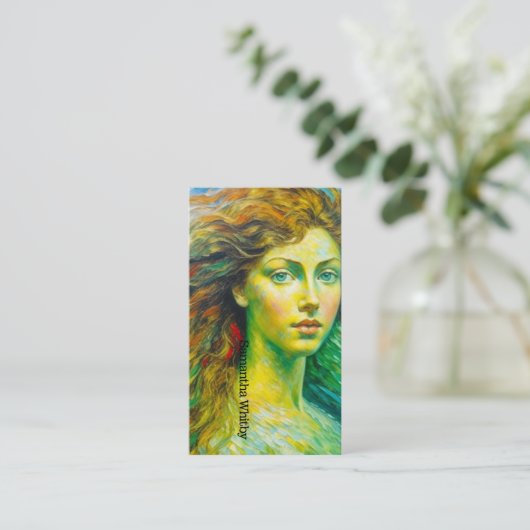 Haarstylist visitekaartje. Verbluffend afbeelding. Visitekaartje (Staand voorkant)