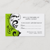 Haarstylist Visitekaartjes Afsprakenkaartje (Achterkant)