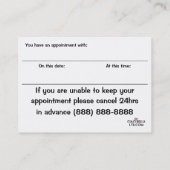 Haarstylist Visitekaartjes Afsprakenkaartje (Achterkant)