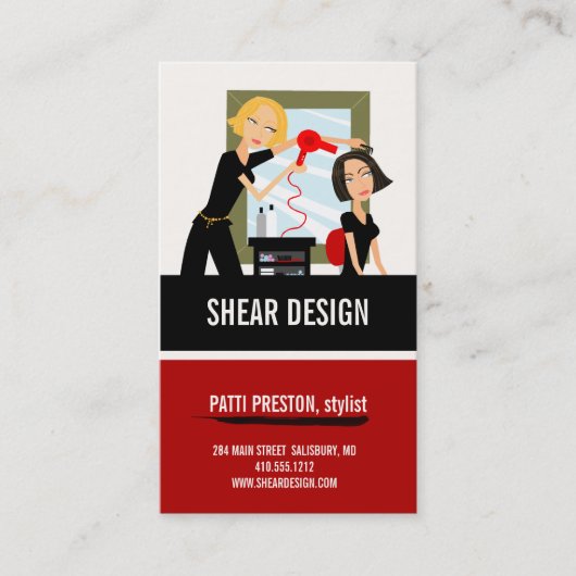 Haarstylist Visitekaartjes Afsprakenkaartje (Voorkant)