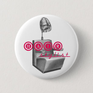 Haarstylist wasdroger Button