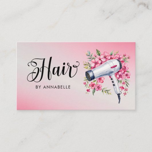 Haarstylist Waterverf Haardroger Cadeaubon Contactkaartje (Voorkant)