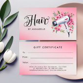 Haarstylist Waterverf Haardroger Cadeaubon Contactkaartje