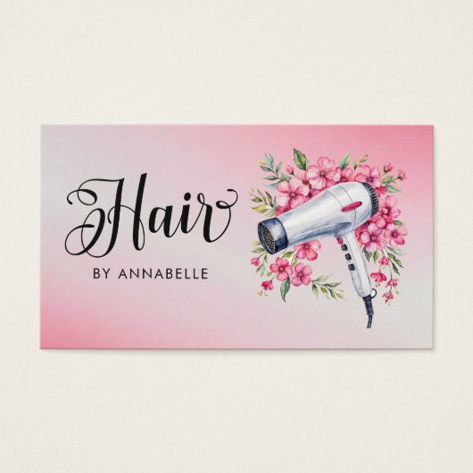 Haarstylist Waterverf Haardroger Cadeaubon Visitekaartje (Voorkant)