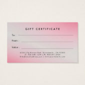 Haarstylist Waterverf Haardroger Cadeaubon Visitekaartje (Achterkant)