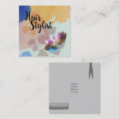 Haarstylist - Waterverven van de Veer Vierkante Visitekaartje (Voorkant / Achterkant)