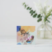 Haarstylist - Waterverven van de Veer Vierkante Visitekaartje (Staand voorkant)