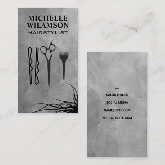 Haarstylist Werk Gereedschap | Golvend Haar Visitekaartje (Voorkant / Achterkant)