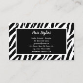 Haarstylist Zebra Rose Glam Visitekaartje (Achterkant)