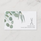 Haarstylist Zilveren Schaar Eucalyptus Goud Visitekaartje (Achterkant)