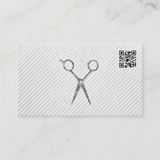 Haarstylist Zilveren Schaar QR Code Afsprakenkaartje (Voorkant)