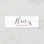 Haarstylist - Zwart en rood mini Mini Visitekaartje (Voorkant)