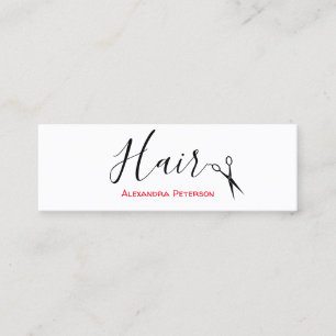 Haarstylist - Zwart en rood mini Visitekaartje