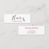 Haarstylist - Zwart en rood mini Visitekaartje (Voorkant / Achterkant)