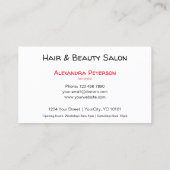 Haarstylist - Zwart en rood Visitekaartje (Achterkant)