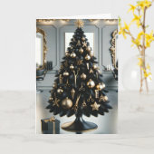 Haarstylist zwart-gouden vakantiepas kaart (Gele Bloem)