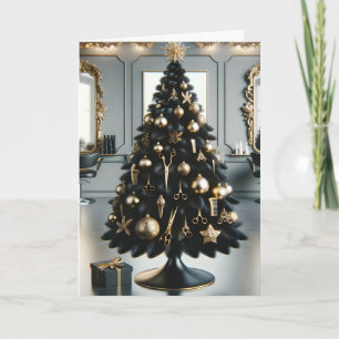 Haarstylist zwart-gouden vakantiepas kaart