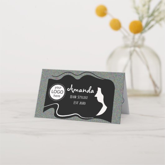 Haarstylist Zwart Lang Haar Gevouwen Loyaliteit Ka Klantenkaartje (Voorkant)