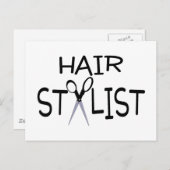 Haarstylist zwart met schaar briefkaart (Voorkant / Achterkant)