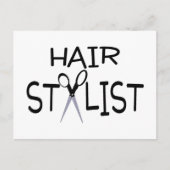 Haarstylist zwart met schaar briefkaart (Voorkant)
