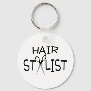 Haarstylist zwart met schaar sleutelhanger